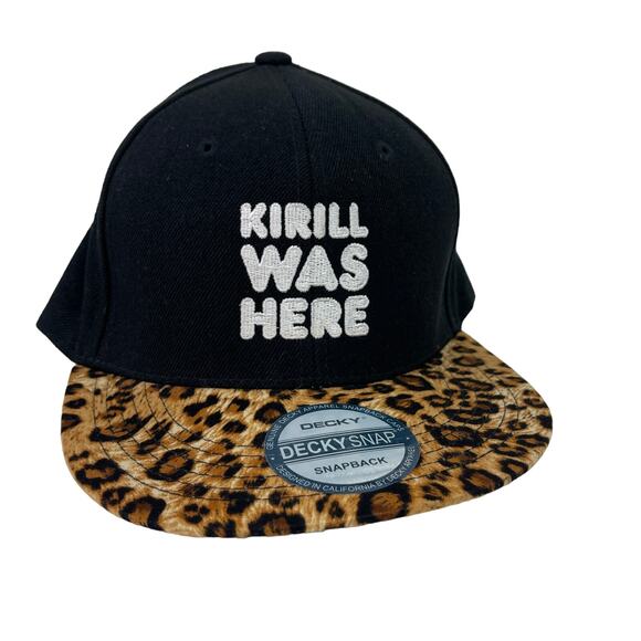 NEW Decky Snap Kirill Was Here Slu Whisper Hat Black Leopard Animal Flat Bill - Picture 1 of 5